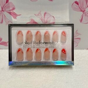 Nail Reformation‎ Press On Nails French Tip Citrine Twist Orange Design Nail Set